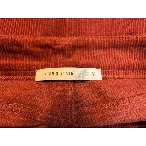 Corduroy Mini Skirt Sz Large Rust Red Fall NWT Altar’d State Ensley y2k style - Picture 4 of 4